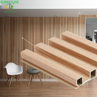 Fluted Wall Board WPC Interior Wall Panel Spot Goods Plastic Composite PVC Coating for School Hotel Villa Apartment